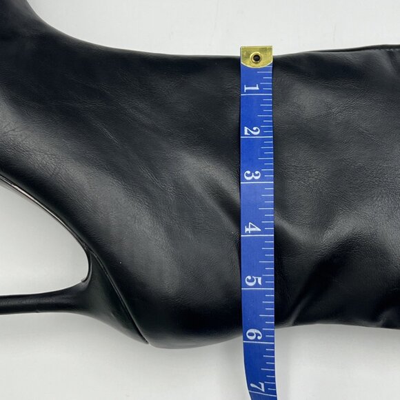 Zara Tall Black Leather Heeled Pointed Toe Boots - Picture 9 of 11